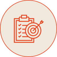 Checklist clipboard with target and arrow