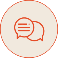Two overlapping chat speech bubbles icon
