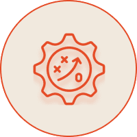 Playbook strategy icon inside orange gear