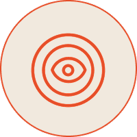 Orange concentric eye icon