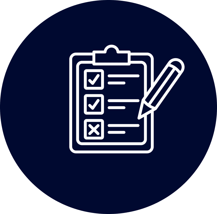 Checklist with pencil illustration