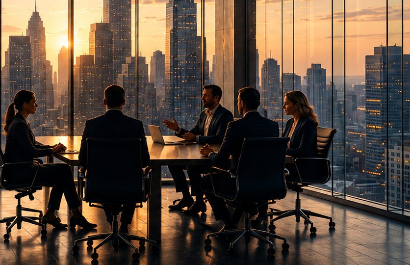 Executive Meeting at Sunset